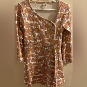 Kate Quinn Size 5 Year Orange Forest Trees Kimono Wrap Dress